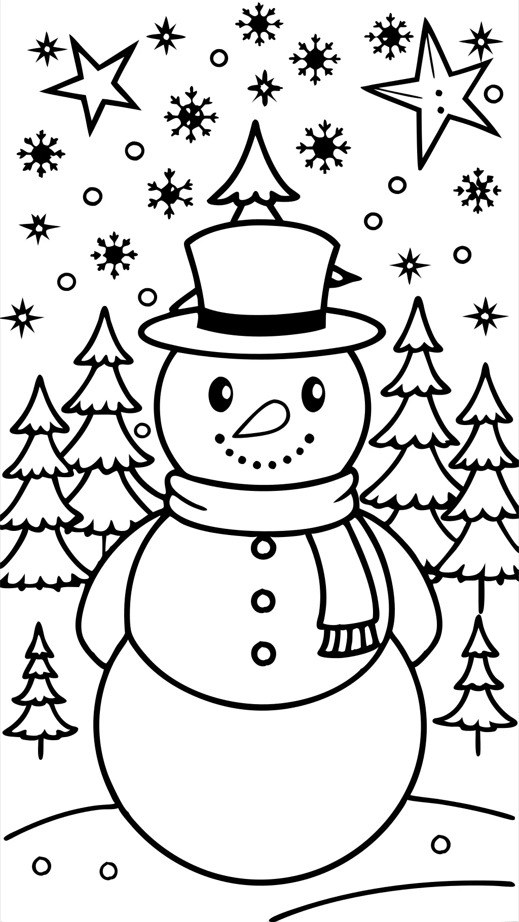 snowman color pages